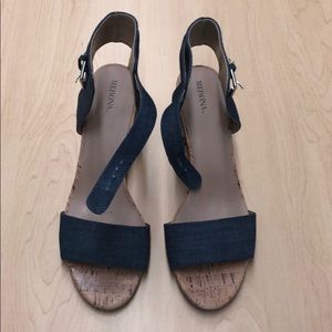 Denim Strapped Heels